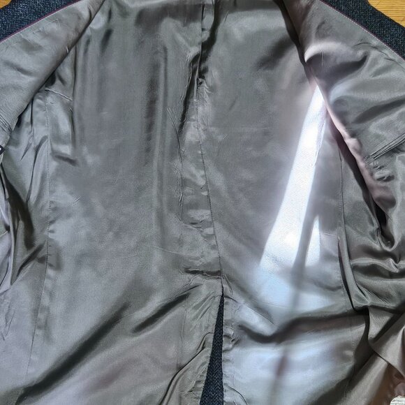 Mens Evan Picone 100% wool check print colligate preppy professor academia patch - Picture 9 of 16